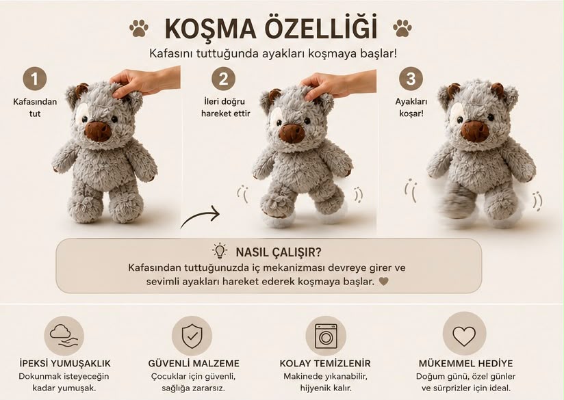 Minipelush Koşan Peluş Oyuncak